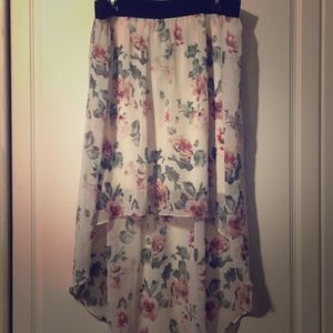 High low floral skirt